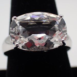 Vintage Lenox .925  silver and white Quartz ring.